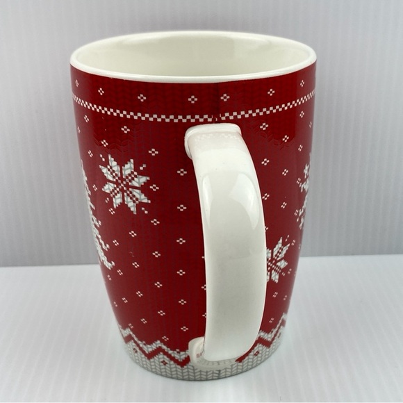 Tim Hortons 14 oz Mug Red Christmas Knit No 015 Limited Edition Coffee Cup 2015 - Picture 3 of 8